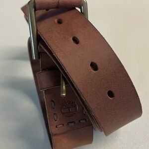 Timberland Men’s Brown Genuine Leather Belt Size 48 With Tag